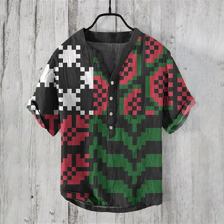 I Hope Peace Forever Watermelon Print Linen Blend Cozy Shirt