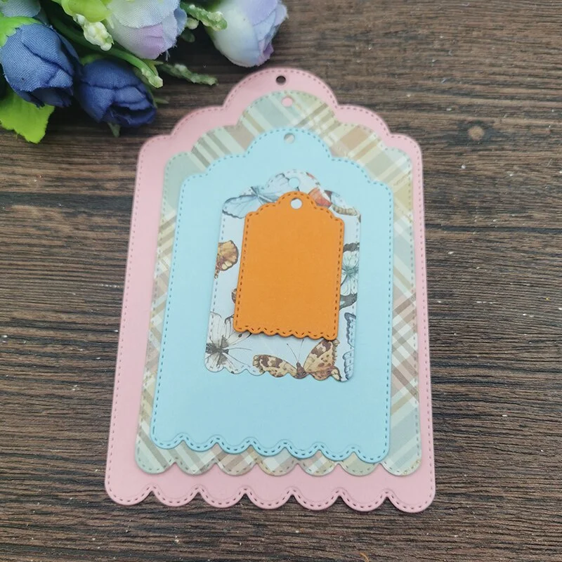 6pcs geometry Metal Cutting Dies Stencils For DIY Scrapbooking Decorative Embossing Handcraft Template