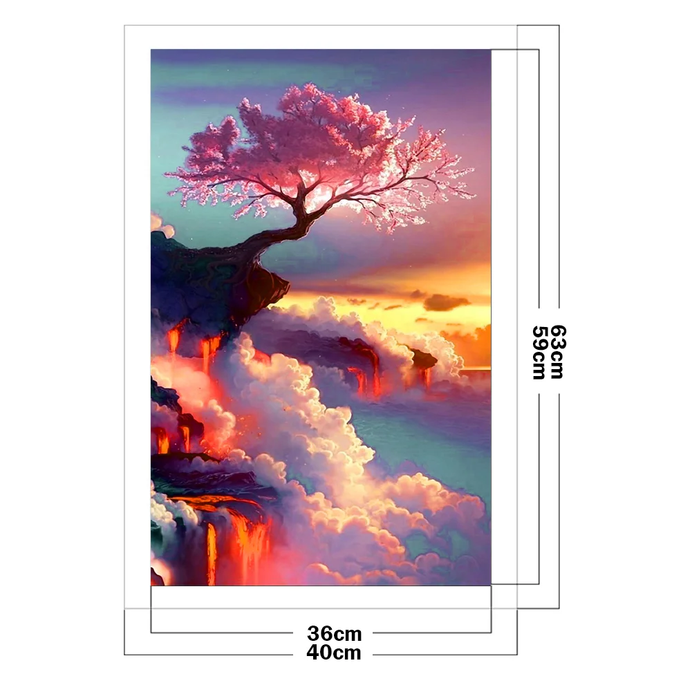 11CT Stamped 3 Strand Cross Stitch - Cherry Tree(40*63cm)