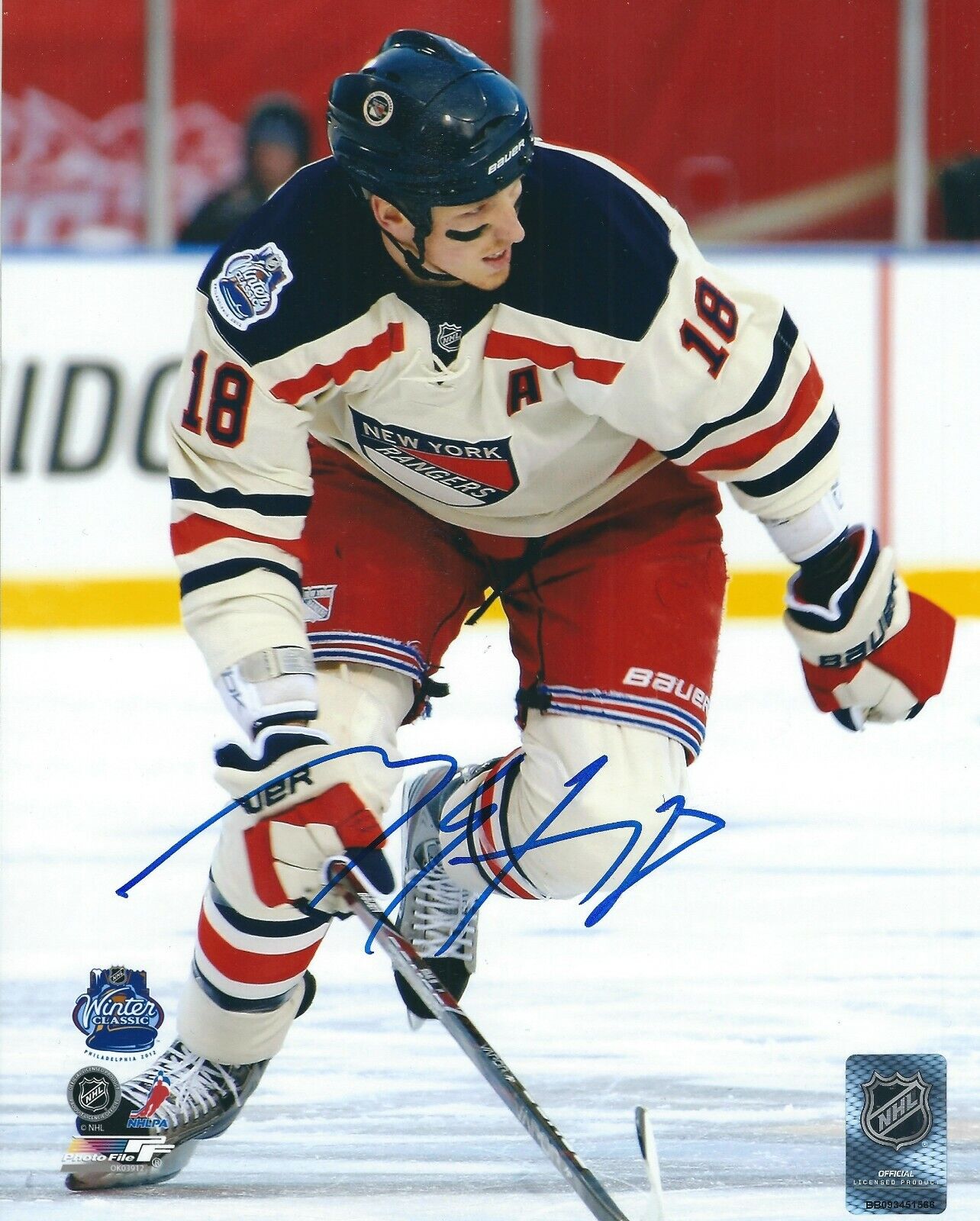 Signed 8x10 Marc Staal New York Rangers 8x10 Photo Poster painting - w/ COA