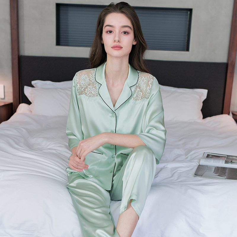 Women Silk Pajamas Three-quarter Sleeve Loose Fit REAL SILK LIFE