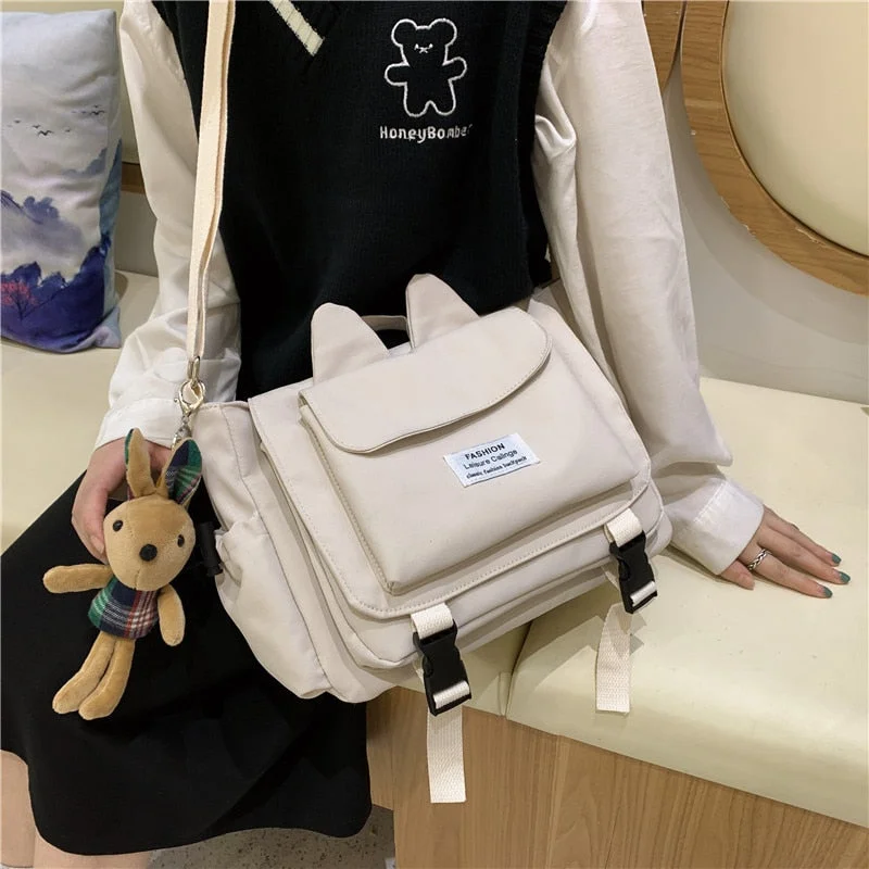 Japan Style 2021 Women Shoulder Messenger Bag Cute Waterproof Nylon Fashion Crossbody Bag Handbags Large Capacity Travel Purse