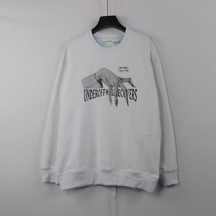 Off White Sweatshirts Long Sleeve round Neck Sweater Autumn and Winter Pullover for Men and Women