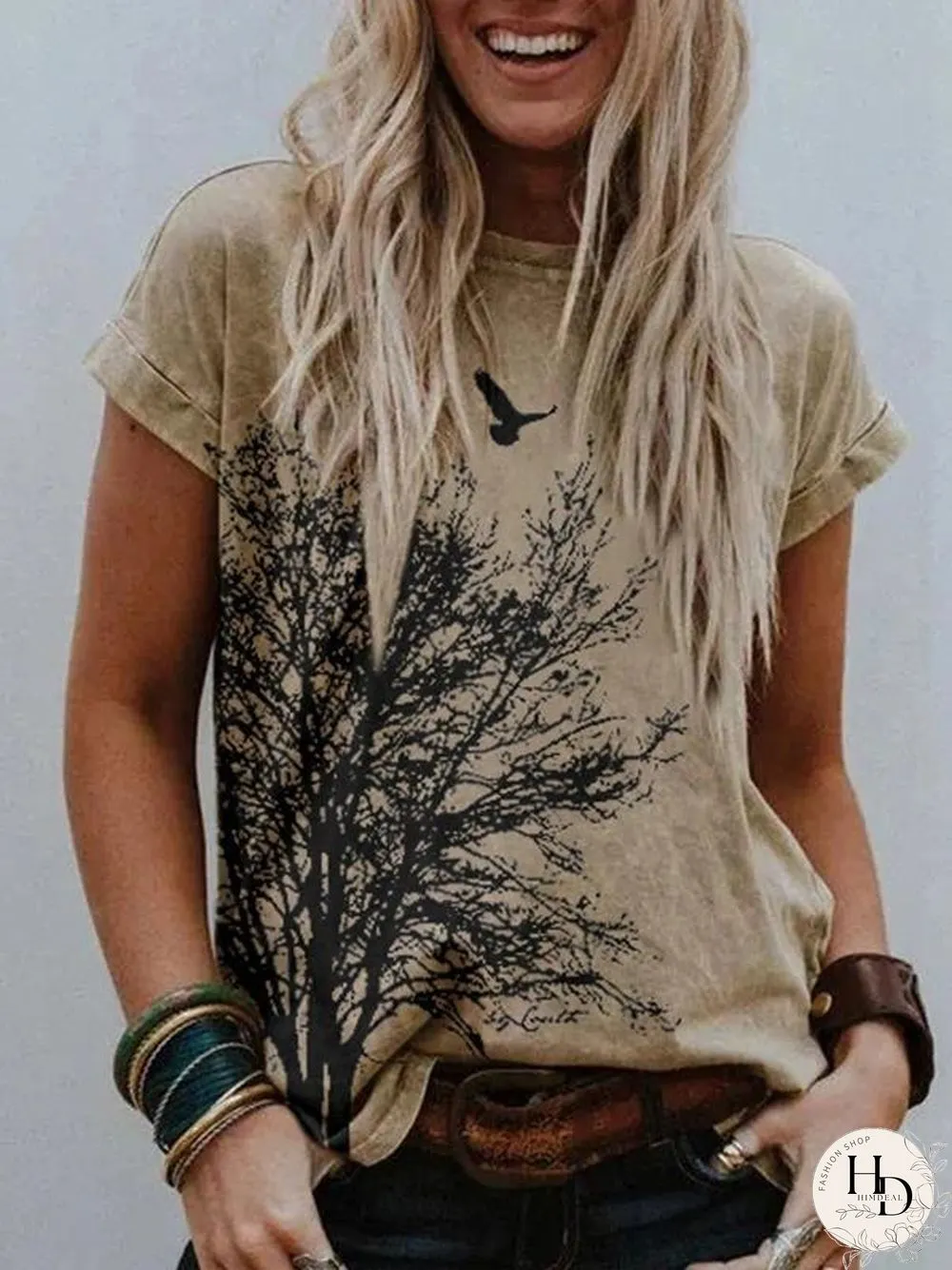 Summer Mountains-And-Waters Painting Short Sleeve Top