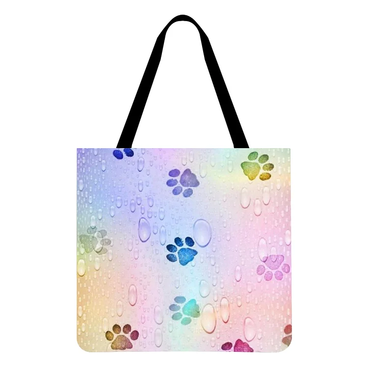 Cartoon Lovely Cat - Linen Tote Bag