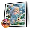Ambiance De No&euml;l Bonhomme De Neige-Sp&eacute;cial Forme Diamant Peinture-30*30CM