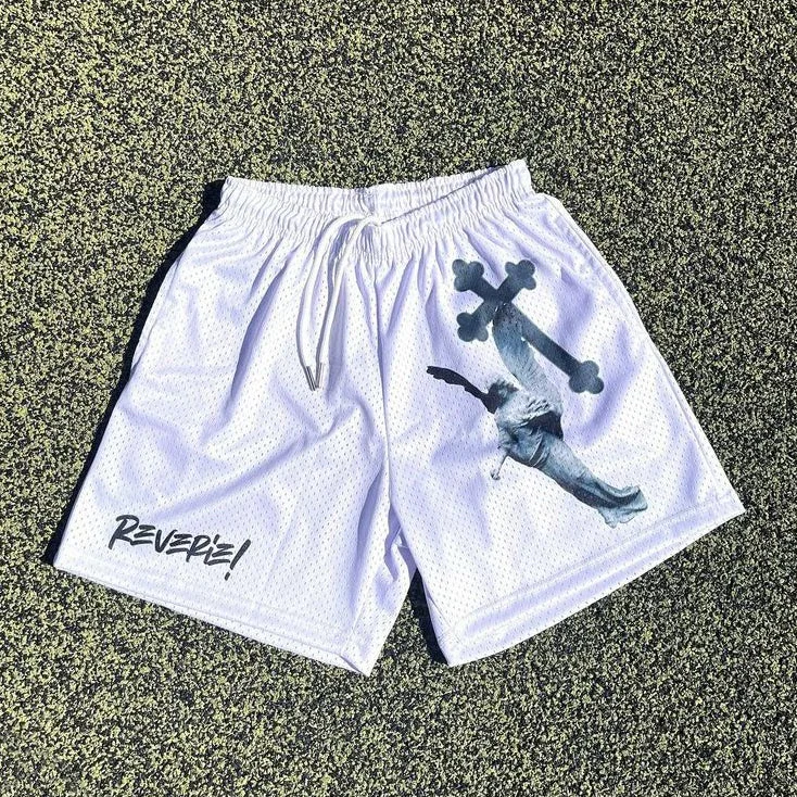 Statue Of The Angels Street Mesh Shorts - SOPULA