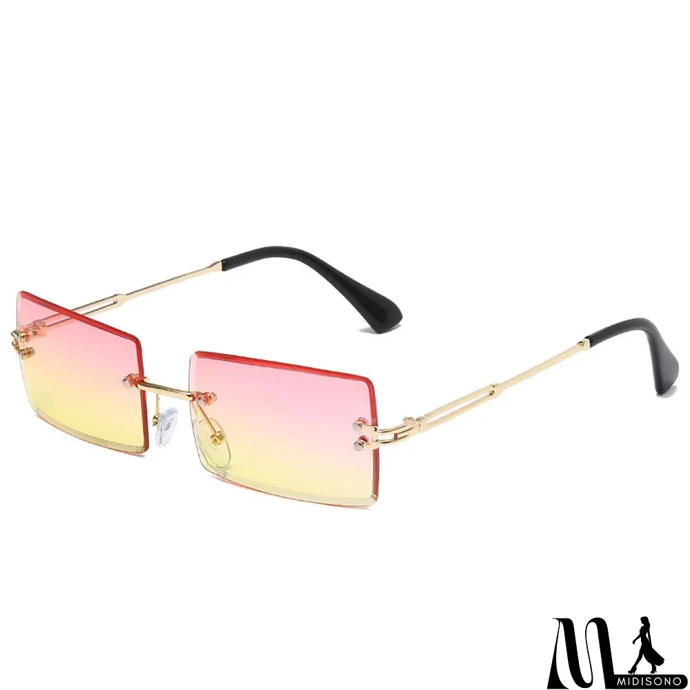 MidiSono - Women Rimless Metal Square Sunglasses
