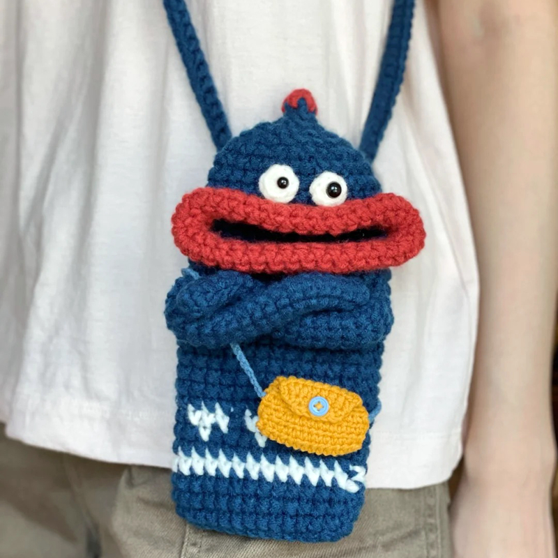 DIY Crochet Kit Chic Sausage-Lip Phone Pouch - Trendy Handcraft