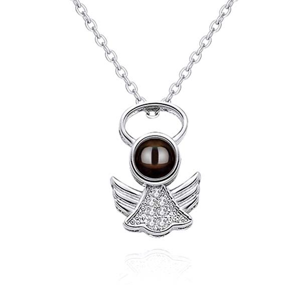 Personalized Guardian angel photo necklace