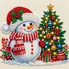 Xmas Tree Snowman-Partial 11CT Stamped Cross Stitch Bead Embroidery 36*36cm/14.17*14.17in tapestrymarket