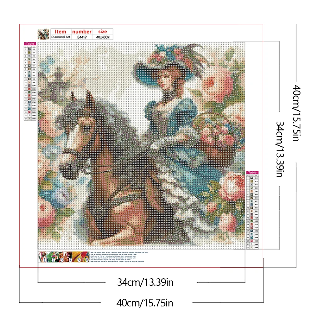 Diamond Painting - Full Round Drill - Horse Girl(Canvas|40*40cm)