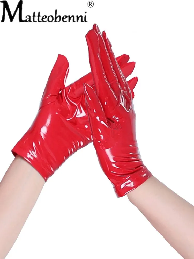 Billionm Wetlook Elastic Short PU Gloves Women Punk Fetish Faux Leather billionm-wetlook-elastic-short-pu-gloves-women-punk-fetish-faux-leather