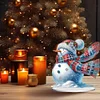 2D flacher Schneemann Druck DIY Desktop Diamond Art Kits für Home Office Desktop Dekor