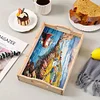 (US Only)Seaside Town Wooden DIY Diamond Painting Tray Kit Serving Platter for Home Decor