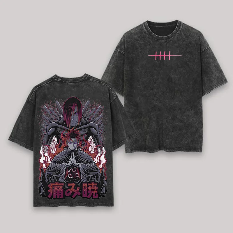 Vintage Naruto Printed Unisex Washed T-Shirt