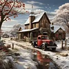 Snow House-11CT Stamped Cross Stitch 40*40cm