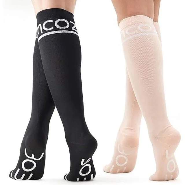 Momcozy Compression Socks for Pregnancy Women - 2 Pack Compression Sock | 15-20 mmHg and 20-30 mmHg Compression Sock Circulation Support