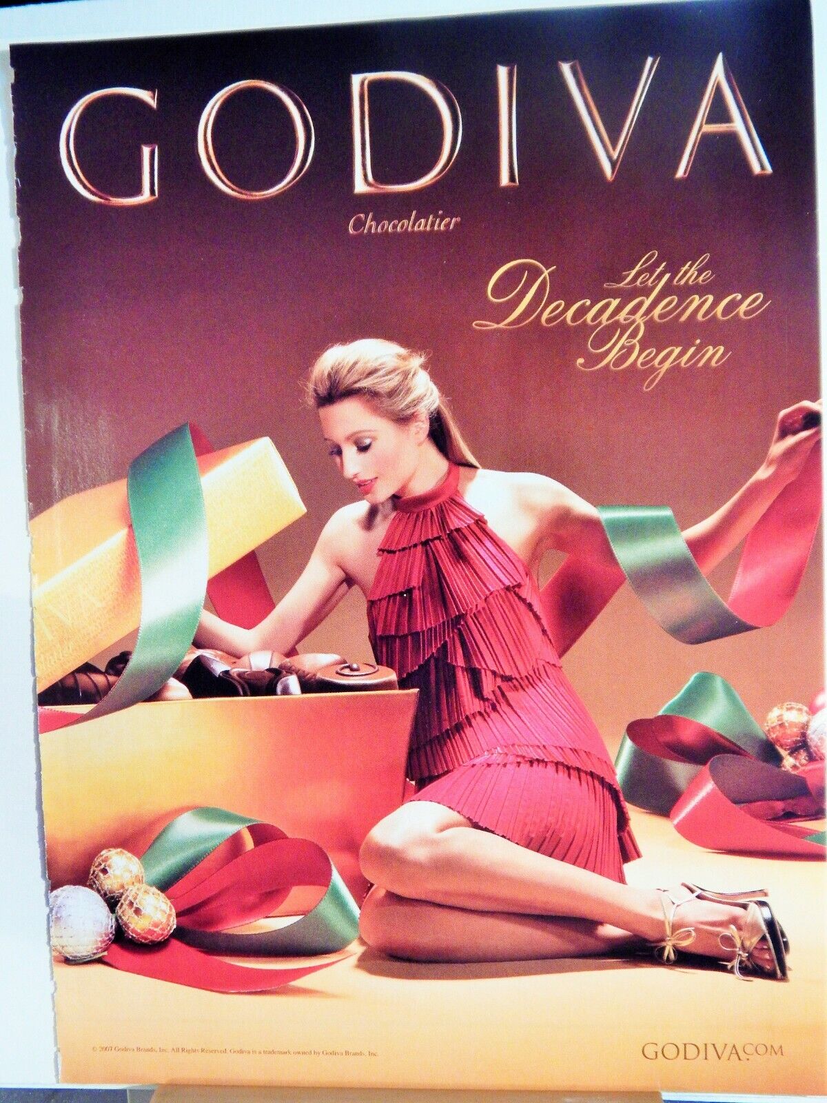 GODIVA CHOCALATIER 2007 VTG Photo Poster painting AD, RARE EPHEMERA