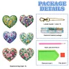 6Pcs acrylique coeur fleur double face-bricolage porte-clés