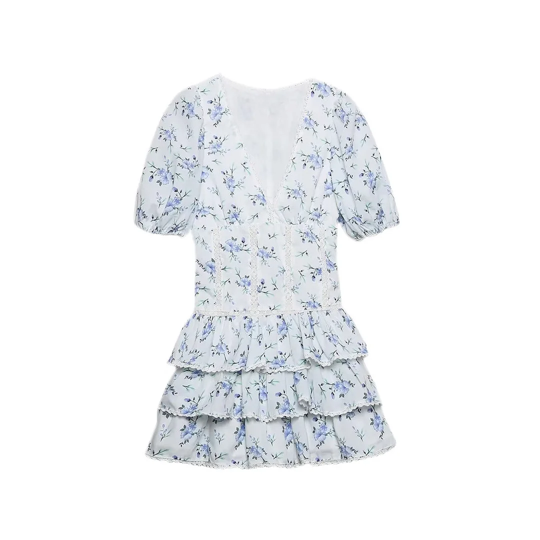 Woherb Woherb Summer New Women's French V-Collar Embroidered Print Dress 0881405-Outfit Ideas