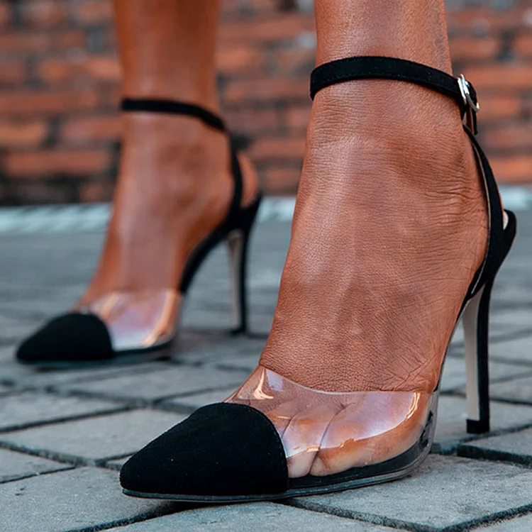 De Blossom Daphne Nude/Clear Strap Heels – Eclectic Boutique