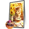 uk.everydayedeals (Limited Stock)Diamond Painting - Full Round - Cat Looking at Painting(40*60cm)