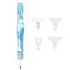 Resin Diamond Painting Point Drill Pen with 4 Various Tips Painting Arts 5D Point Drill Pen Diamonds Art Points Drills Pens for Nail Arts Rhinestone Decorations Cross-Stitch (Sky Blue)