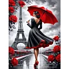 (Stamped/Counted) Woman Eiffel Tower-11CT Cross Stitch 40*55cm/15.75*21.65in