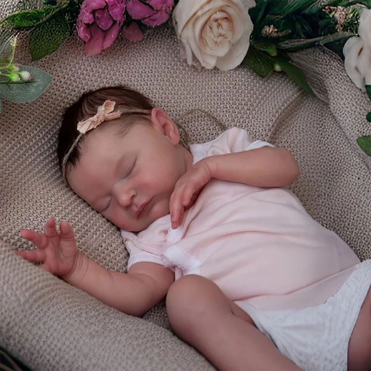 20" Reborn Asleep Baby Girl Belly Real Lifelike Silicone Vinyl Body Reborn Doll, Looks Really Cute Rebornartdoll® RSAW-Rebornartdoll®