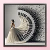 Piano Girl - 14CT Counted Cross Stitch - 40*40cm