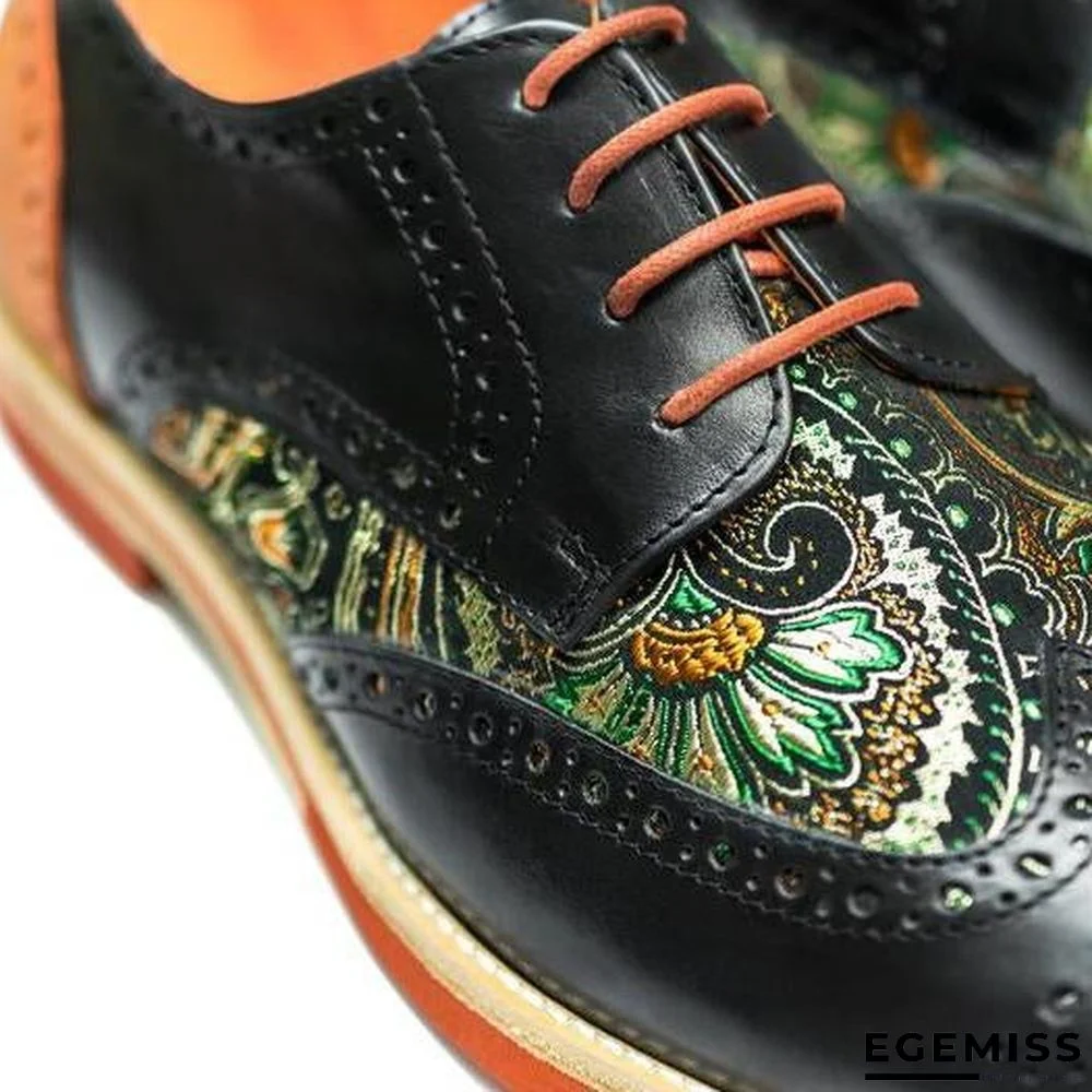 Handmade Silk Dragon Pattern Oxford Shoes | EGEMISS