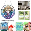Ornement solaire de peinture en diamant attrape-r&ecirc;ves boh&egrave;me, 7,87 pouces rond DIY