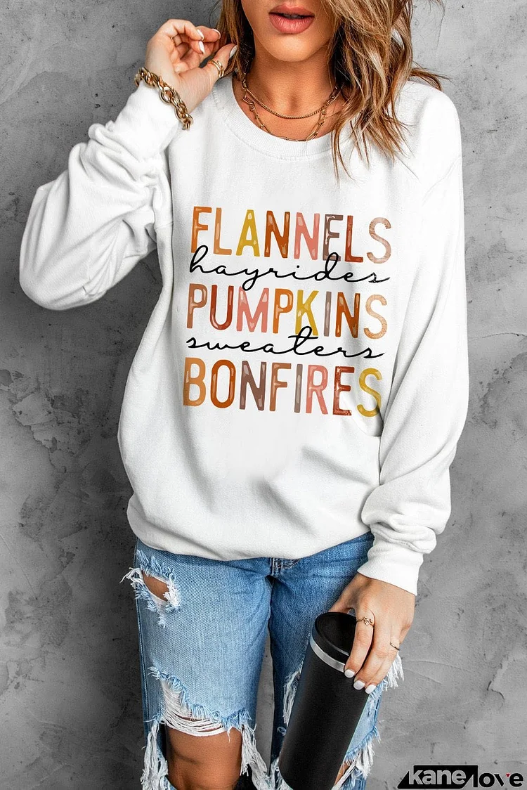 FLANNELS PUMPKINS BONFIRES Graphic Sweatshirt