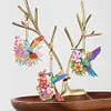 6Pcs Double Side Diamond Art Keyring Keychain Pendant Home Decor (Hummingbird)