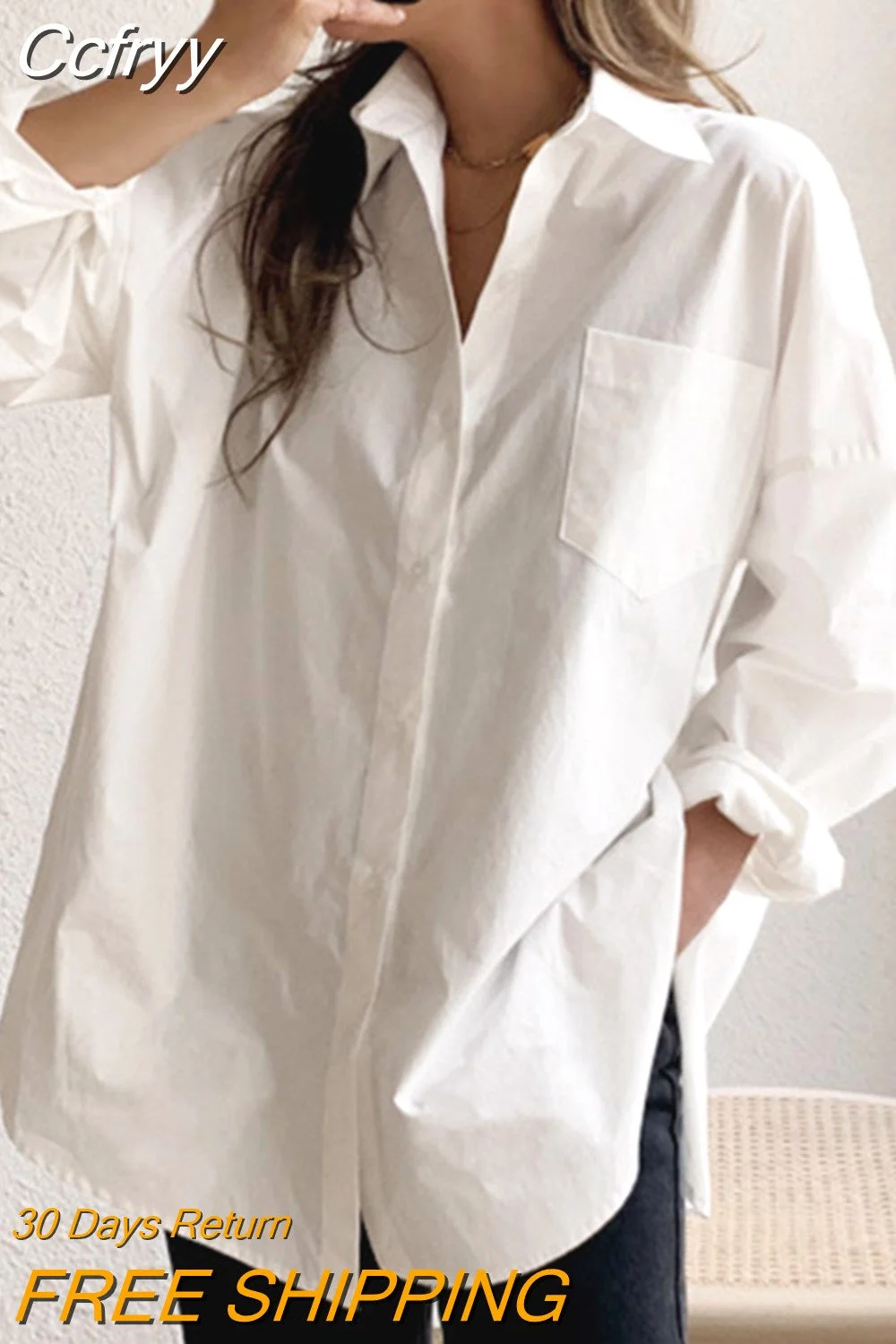 Huibahe Long Sleeve White Blouse Women 2023 Fashion Shirt Loose Button Cotton Shirts Women Casual Office Lady Tops Blusas 11456