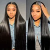 Glueless Black Long Natural Hairline Straight Wig