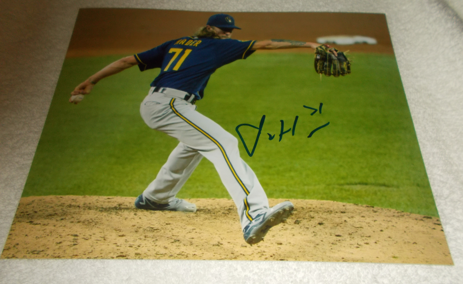 JOSH HADER Milwaukee Brewers SIGNED AUTOGRAPHED 8X10 Photo Poster painting COA Baseball MLB