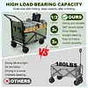 [US Local Warehouse] 2-in-1 Wagons Carts Foldable 440lbs Capacity Folding Chair Cart with All-Terrain Wheels Beach Wagon for  Sports Garden Camping (Green)