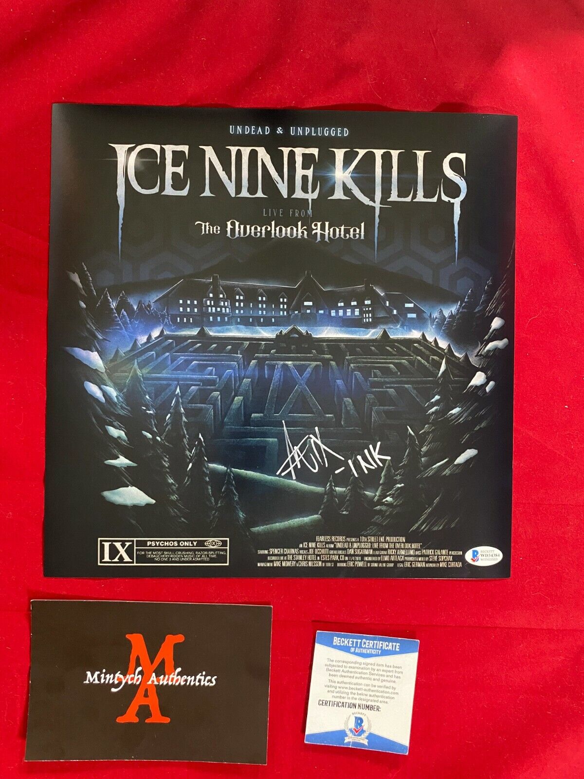 SPENCER CHARNAS ICE NINE KILLS SIGNED 12x12 Photo Poster painting! BECKETT COA THE SILVER SCREAM