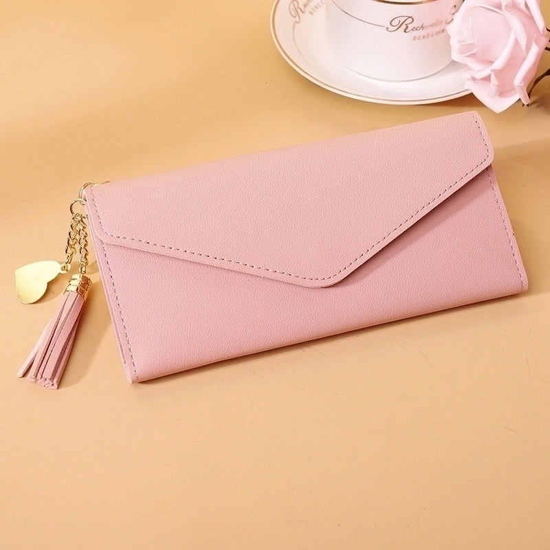 Wallet Ladies New Short Tassel Pendant Litchi Pattern Wallet Card Holder Cute Coin Purse In Stock