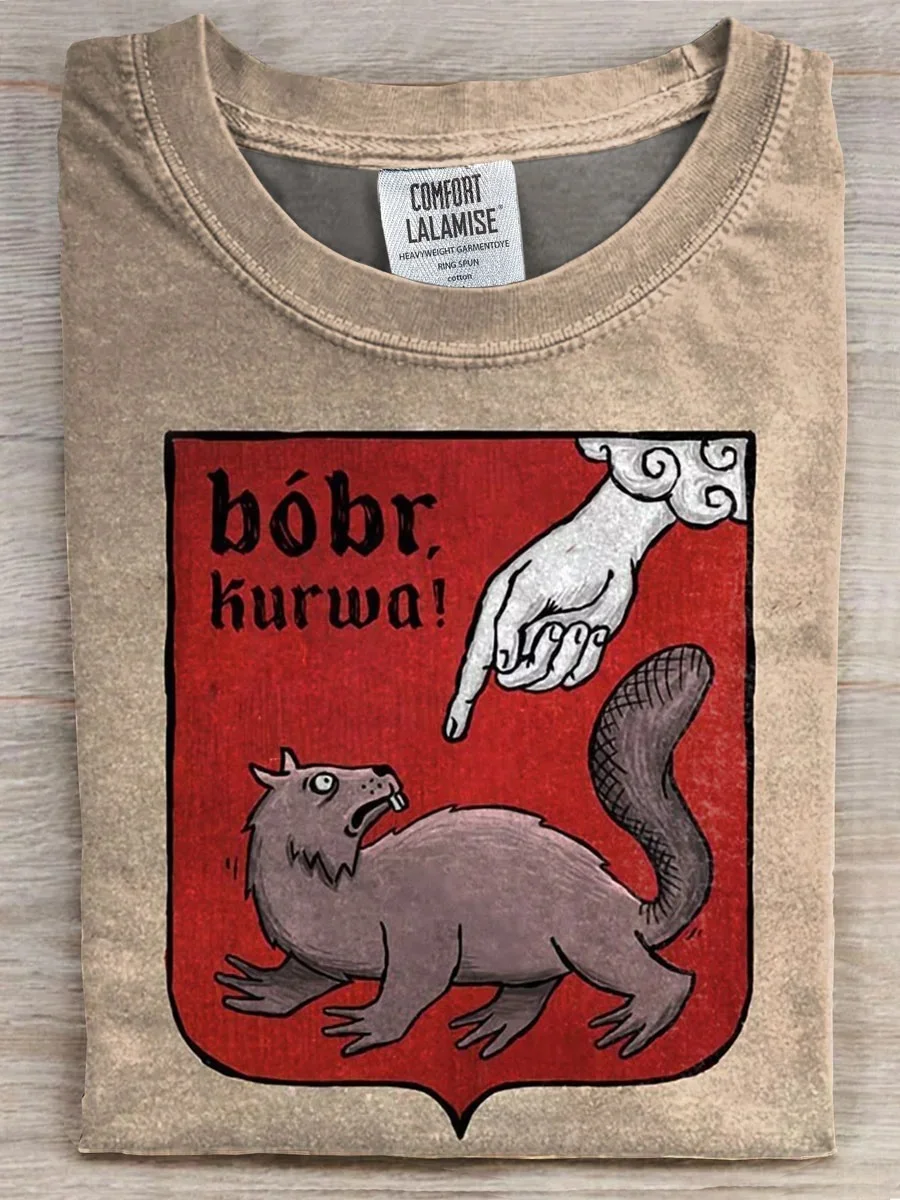 Eagerlys Funny Bobr Kurwa T-shirt Eagerlys