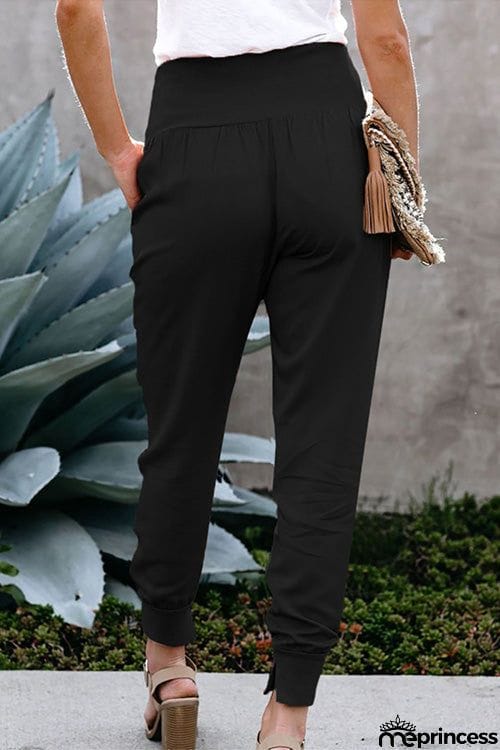 Casual High Waist Split Pants
