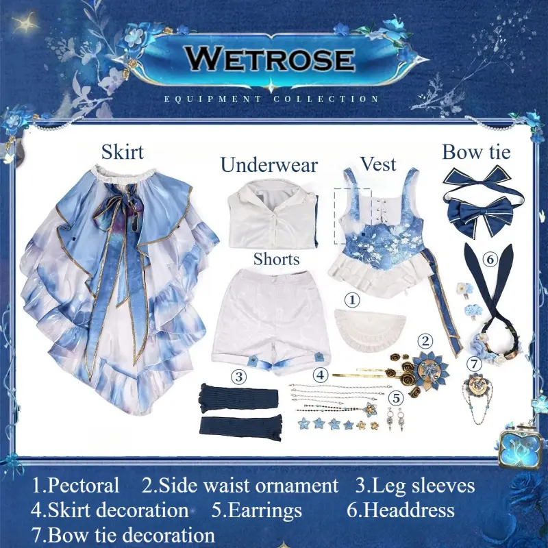 [Wetrose] Pre-Order Identity V Mechanic Tracy Reznik Cyanotype Dress Game Outfit Cosplay Costume 