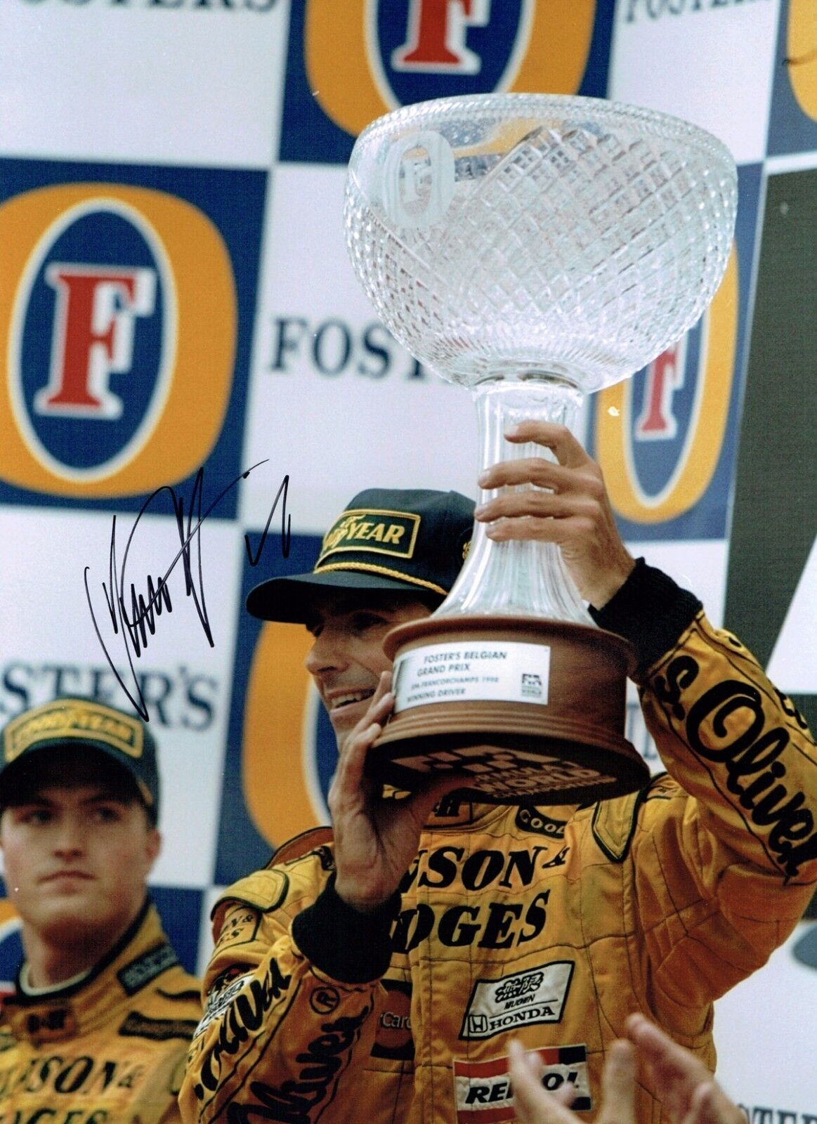 Damon HILL Autograph SIGNED 16x12 Photo Poster painting Grand Prix Formula 1 Winner AFTAL COA