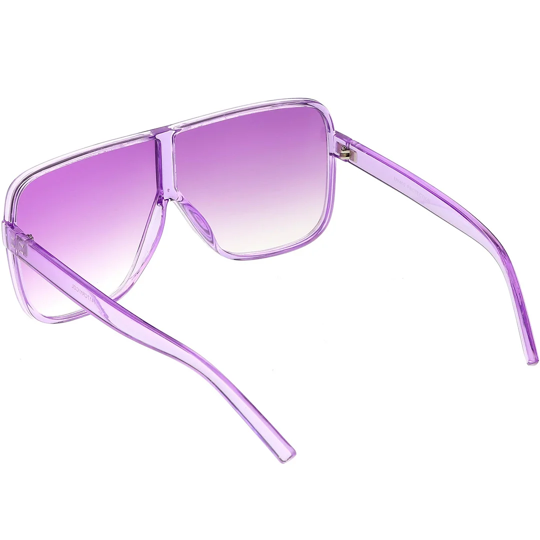 Oversize Translucent Square glasses Flat Top Color Tinted Lens 69mm