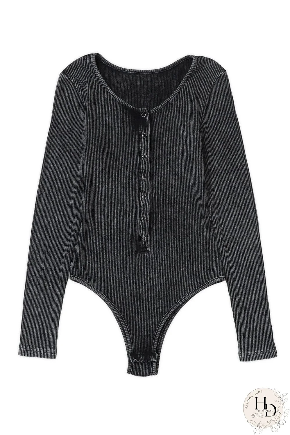 Women's Fashionable Ribbed Knit Henley