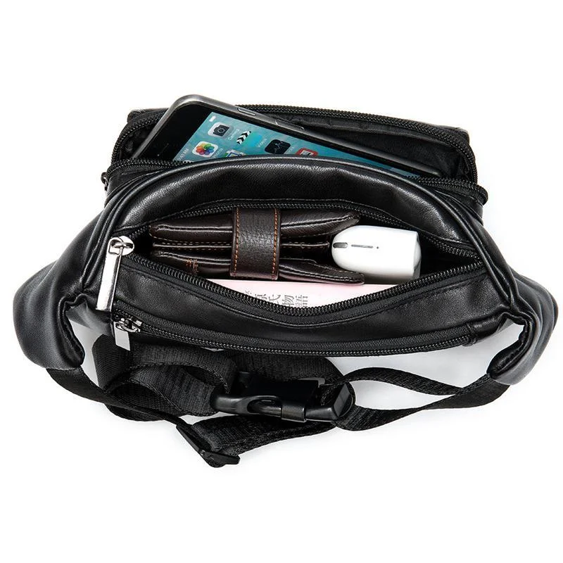 Simple Style Leather Casual Waist Bag Fashion Crossbody Bag