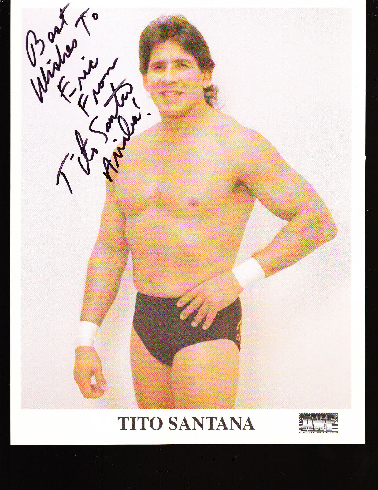 2 LOT TITO SANTANA SIGNED AUTOGRAPH WWE WWF 8X10 Photo Poster painting COA