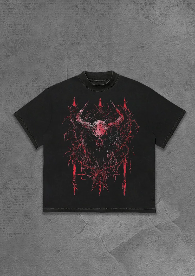 Red Satan Devil Whispering Short Sleeved T-shirt